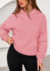 PRETTYGARDEN Women's Fall Hooded Sweatshirts Long Sleeve Half Zip Cropped Hoodies Pullover Winter Fashion Clothes