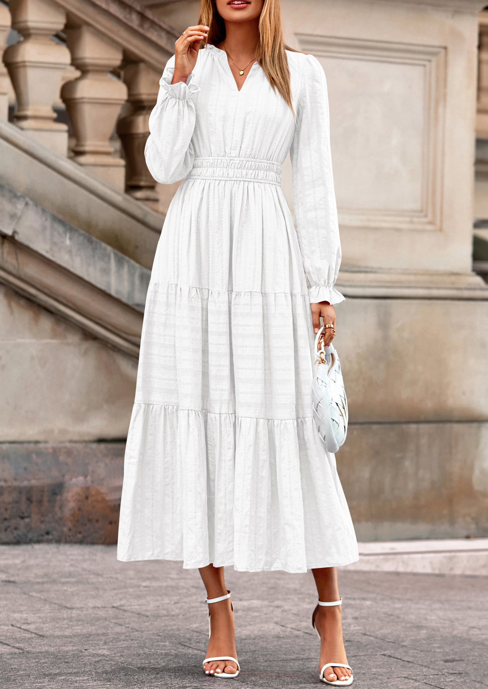 Cotton Maxi Dress White Cotton Linen Dress Sweater Dress Long Sleeve Fall Dresses With Pockets Prettygarden Cotton Maxi Dress White Cotton Linen Dress Sweater Dress Long Sleeve Fall Dresses With Pockets Prettygarden