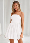 PRETTYGARDEN Women's Bubble Mini Short Dress 2025 Summer Casual A Line Strapless Tube Top Sundress Trendy Smocked Dresses