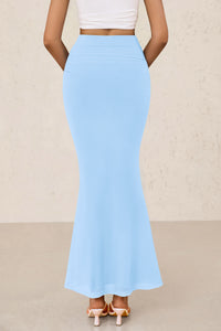 Mermaid Bodycon Trendy Casual High Waisted Ruffle Ruched Long Mesh Skirts