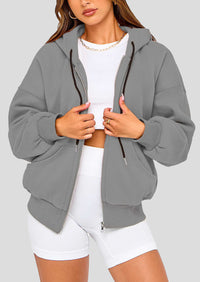 Zip Up Long Sleeve Loose Fit Y2K Casual Hoodies Cardigan