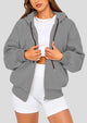 Zip Up Long Sleeve Loose Fit Y2K Casual Hoodies Cardigan
