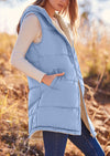 PRETTYGARDEN Womens Fall Reversible Vests Sleeveless Fleece Jacket Zip Up Hoodie Pockets Long Warm Winter Coat Outerwear