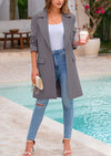 PRETTYGARDEN Women's Spring Fall Long Blazer Jackets Long Sleeve Lapel Pockets Loose Fit Work Casual Blazers Outerwear