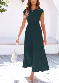 Casual Knit Short Sleeve Crop Top High Waist Skirt 2 Piece Sets