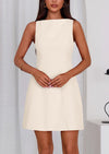 PRETTYGARDEN Womens Formal Short Dresses Summer Sleeveless Boat Neck A Line Elegant Mini Cocktail Party Dress