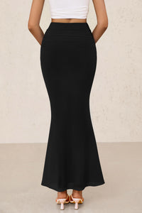 Mermaid Bodycon Trendy Casual High Waisted Ruffle Ruched Long Mesh Skirts