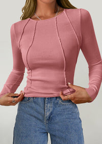 Long Sleeved Crop Exposed Casual T-Shirt