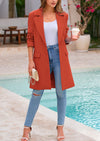 PRETTYGARDEN Women's Spring Fall Long Blazer Jackets Long Sleeve Lapel Pockets Loose Fit Work Casual Blazers Outerwear