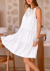 BTFBM Women Summer Halter Dresses Casual Spring 2025 Sleeveless A-Line Tiered Swing Mini Dress Beach Vacation Sundress