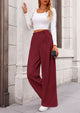 Wide Leg Casual High Elastic Waisted Work Office Palazzo Pants