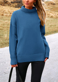 Long Sleeve Oversized Chunky Knitted Casual Turtleneck Sweaters