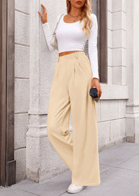 Wide Leg Casual High Elastic Waisted Work Office Palazzo Pants