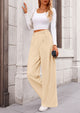 Wide Leg Casual High Elastic Waisted Work Office Palazzo Pants
