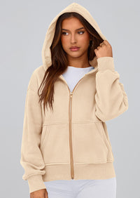 Y2K Zip Up Hoodie Long Sleeve Loose Fit Pockets Casual Sweatshirt
