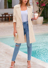 PRETTYGARDEN Women's Spring Fall Long Blazer Jackets Long Sleeve Lapel Pockets Loose Fit Work Casual Blazers Outerwear