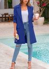 PRETTYGARDEN Women's Spring Fall Long Blazer Jackets Long Sleeve Lapel Pockets Loose Fit Work Casual Blazers Outerwear