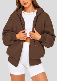Zip Up Long Sleeve Loose Fit Y2K Casual Hoodies Cardigan
