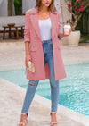 PRETTYGARDEN Women's Spring Fall Long Blazer Jackets Long Sleeve Lapel Pockets Loose Fit Work Casual Blazers Outerwear