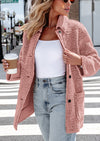 PRETTYGARDEN Women's Winter Faux Fur Coats Long Sleeve Lapel Button Down Pockets Fleece Sherpa Jacket Casual Trendy Outerwear