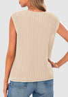 PRETTYGARDEN Women's Summer Sweaters Vest Sleeveless Button Down Cropped Pockets Chunky Knit Cardigan Trendy Tank Tops