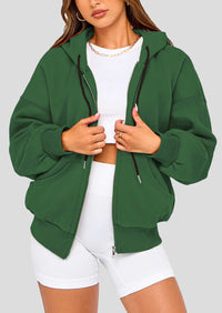 Zip Up Long Sleeve Loose Fit Y2K Casual Hoodies Cardigan