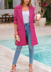 PRETTYGARDEN Women's Spring Fall Long Blazer Jackets Long Sleeve Lapel Pockets Loose Fit Work Casual Blazers Outerwear