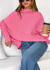 PRETTYGARDEN Womens Sweaters Fall Fashion Casual Loose Turtleneck Batwing Long Sleeve Knit Sweater Pullover Tops