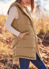 PRETTYGARDEN Womens Fall Reversible Vests Sleeveless Fleece Jacket Zip Up Hoodie Pockets Long Warm Winter Coat Outerwear