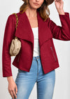 PRETTYGARDEN Women's Faux Suede Jackets Fashion Fall Clothes Long Sleeve Open Front Cropped Coat Outwear