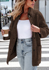 PRETTYGARDEN Women's Winter Faux Fur Coats Long Sleeve Lapel Button Down Pockets Fleece Sherpa Jacket Casual Trendy Outerwear