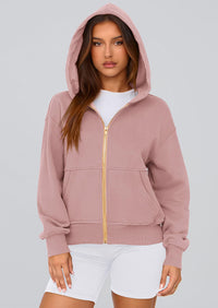 Y2K Zip Up Hoodie Long Sleeve Loose Fit Pockets Casual Sweatshirt