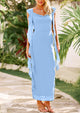 Sleeveless Ruffle Cocktail Party Maxi Bodycon Dresses