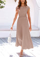 Casual Knit Short Sleeve Crop Top High Waist Skirt 2 Piece Sets