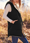 PRETTYGARDEN Womens Fall Reversible Vests Sleeveless Fleece Jacket Zip Up Hoodie Pockets Long Warm Winter Coat Outerwear