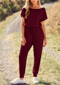 PRETTYGARDEN Dressy Off Shoulder Romper Spring Vacation Travel Lounge Outfits Clothes