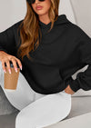 PRETTYGARDEN Women's Fall Hooded Sweatshirts Long Sleeve Half Zip Cropped Hoodies Pullover Winter Fashion Clothes