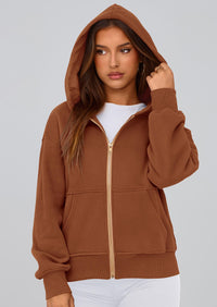 Y2K Zip Up Hoodie Long Sleeve Loose Fit Pockets Casual Sweatshirt