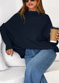 PRETTYGARDEN Womens Sweaters Fall Fashion Casual Loose Turtleneck Batwing Long Sleeve Knit Sweater Pullover Tops