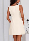PRETTYGARDEN Womens Formal Short Dresses Summer Sleeveless Boat Neck A Line Elegant Mini Cocktail Party Dress