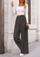 Wide Leg Casual High Elastic Waisted Work Office Palazzo Pants