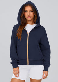 Y2K Zip Up Hoodie Long Sleeve Loose Fit Pockets Casual Sweatshirt