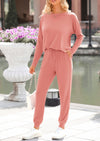 PRETTYGARDEN Lounge Outfit Long Sleeve Crewneck Pullover Tops High Waisted Pants Set Tracksuit