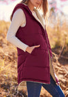 PRETTYGARDEN Womens Fall Reversible Vests Sleeveless Fleece Jacket Zip Up Hoodie Pockets Long Warm Winter Coat Outerwear