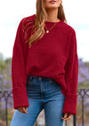 PRETTYGARDEN Women's Fall Oversized Sweaters Casual Crewneck Pullover Long Sleeve Fuzzy Chunky Knit Tops Blouse