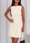 PRETTYGARDEN Womens Formal Short Dresses Summer Sleeveless Boat Neck A Line Elegant Mini Cocktail Party Dress
