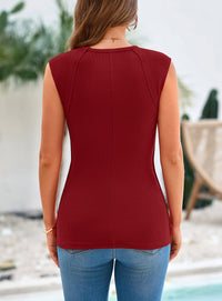 Ribbed Trendy Casual Cap Sleeve Slim Fitted Knit Basic Tank Tops