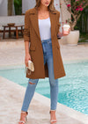 PRETTYGARDEN Women's Spring Fall Long Blazer Jackets Long Sleeve Lapel Pockets Loose Fit Work Casual Blazers Outerwear