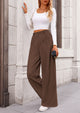 Wide Leg Casual High Elastic Waisted Work Office Palazzo Pants