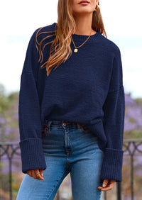 PRETTYGARDEN Women's Fall Oversized Sweaters Casual Crewneck Pullover Long Sleeve Fuzzy Chunky Knit Tops Blouse